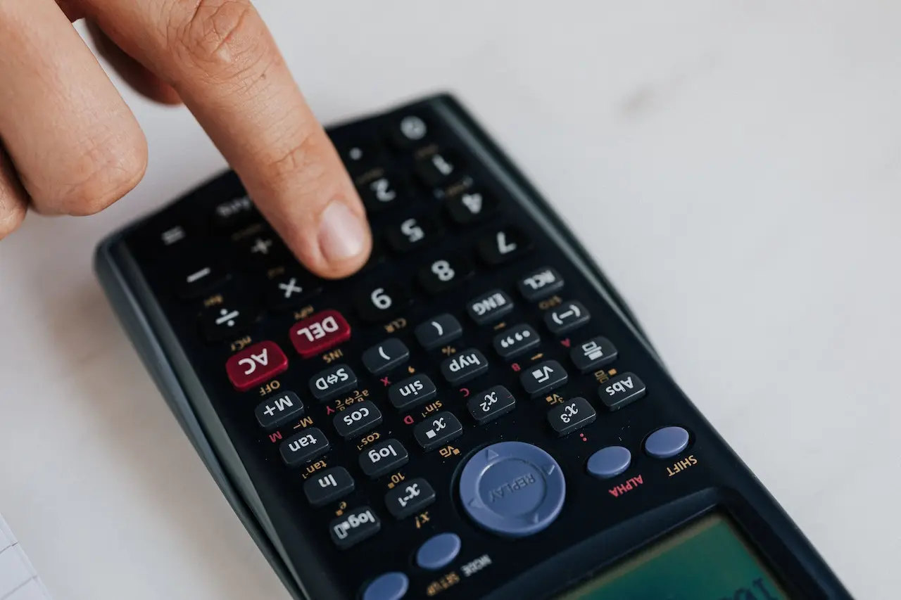 Person using a calculator.